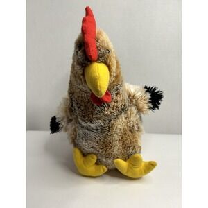 Hug Fun Chicken Hen Rooster 12" Farm Barn Plush Stuffed Plush Animal Toy Brown